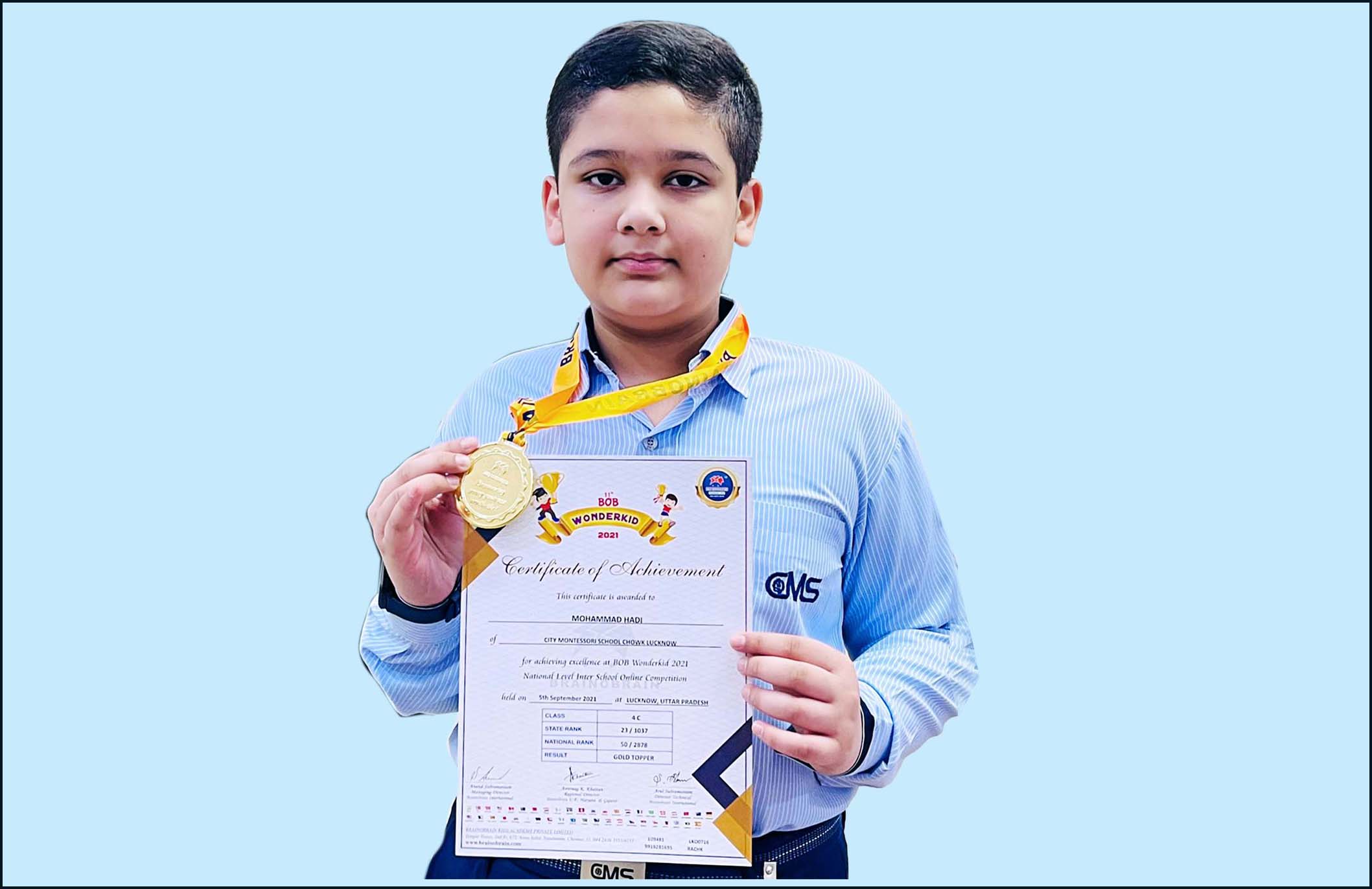 CMS Student bags Gold in National competition 